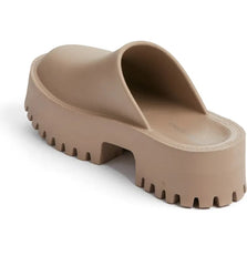 Jeffrey Campbell Clogge Taupe Fashion Slip On Chunky Platform Mule Clog Sandals