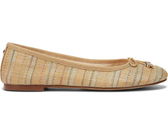 Sam Edelman Felicia Luxe Natural Multi Slip On Rounded Closed Toe Flexible Ballet Flat Wide