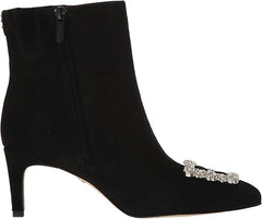 Sam Edelman Ulissa Black Suede Pointed Toe Zip Kitten Heel Ankle Fashion Boots