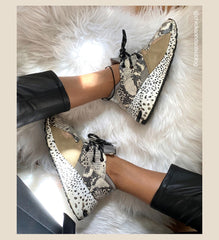 Steve Madden Cliff Chunky Sole Lace Up Platform Fashion Sneakers Natural Snake