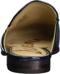 Sam Edelman Linnie Royal Navy Chain Embellished Slip On Almond Toe Flat Mules