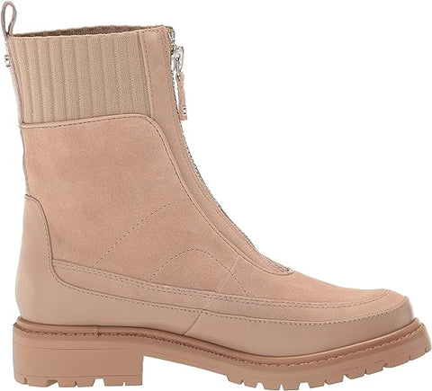 Sam Edelman Leone Sesame Chunky Block Heel Closed Toe Zipper Combat Ankle Boots