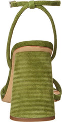 Sam Edelman Kia Dried Thyme Squared Open Toe Ankle Strap Block Heeled Sandals