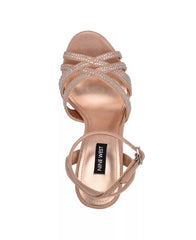 Nine West Go Big Light Natural Stiletto Heel Ankle Strap Open Toe Heeled Sandals