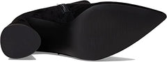 Steve Madden Vallor Black Spool Heel Pointed Toe Suede Ankle Fashion Boots