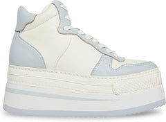 Steve Madden Brodiee Blue Multi Lace Up Platform Wedge High Top Fashion Sneakers