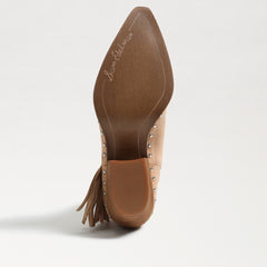 Sam Edelman Willie Pointed Toe Western Block Heel Womens Fringe Ankle Booties