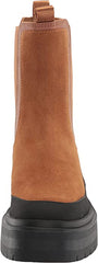Sam Edelman Lulia Camel/New Whiskey Chunky Heel Closed Toe Pull On Ankle Boots