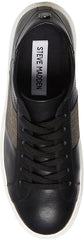 Steve Madden Swept Black Lace Up Rounded Closed Toe Platform Fashion Sneakers