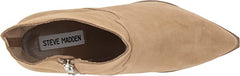 Steve Madden Cate Sand Suede Block Heel Pointed Toe Pull On Fashion Ankle Boots