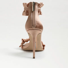 Sam Edelman Sawyer Rosa Open Toe Ruffles Trim Braided Strap Stiletto Heel Sandal