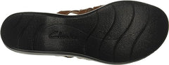 Clarks Leisa Cacti Brown Multi Casual Slip On Open Toe Flat Womens Slide Sandals