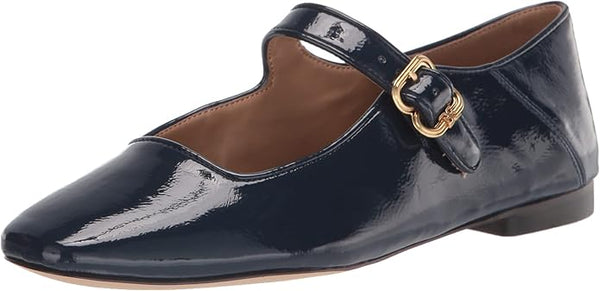 Sam Edelman Michaela Royal Navy Mary Jane Ankle Strap Square Toe Dress Flats
