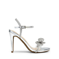 DREAM PAIRS Round Toe Rhinestone Sparkly Stilettos Heeled Sandals
