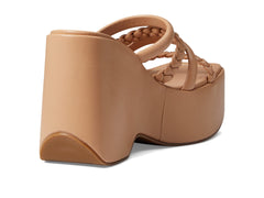 Steve Madden Download Brown Nude Fashion Slip On Open Toe Platform Sandals