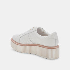 Dolce Vita Tiger White Leather Lace Up Chunky Platform Low Top Sneakers 6