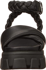 Circus by Sam Edelman Gayle Black Round Toe Ankle Strap Heel Platform Sandals