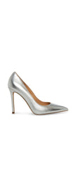 Steve Madden Evelyn Silver Stiletto Heeled Pointed Toe Slip On Dress Pumps