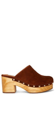 Steve Madden Brooklyn-1 Cognac Suede Fashion Embellished Platform Slip On Clogs