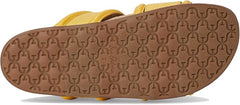 Sam Edelman Rowan Sunflower Leather Double Strap Open Toe Flat Slides Sandals