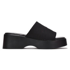 Wedge Platform Sandal Memory Foam Stretch Fabric Fitted Cloud Lightweight Wedge Sandals Chunky Heel Mule