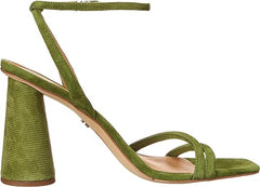 Sam Edelman Kia Dried Thyme Squared Open Toe Ankle Strap Block Heeled Sandals