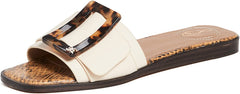 Sam Edelman Inez Sand Squared Open Toe Slip On Buckle Strap Slides Sandals
