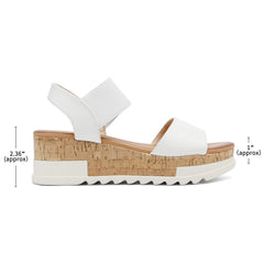 DREAM PAIRS White Fashion Open Toe Ankle Strap Casual Flatform Platform Sandals