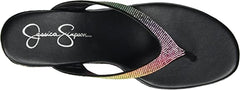 Jessica Simpson Stilla Rainbow Rhinestone Thong Flip Flop Wedge Platform Sandals