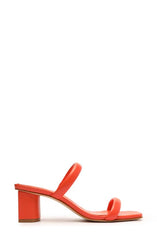 Schutz Ully Coral Double Straps Slip On Open Toe Block High Heel Sandals
