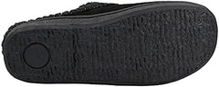 Clarks Black Knitted Collar Winter Clog Rounded Closed Toe Slippers