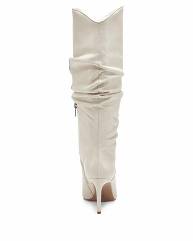 Vince Camuto Armonda White Cream Pointed Toe Wrapped KNee High Heel Boot