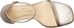 Jessica Simpson Ostey Champagne Ankle Strap Squared Toe Stiletto Heeled Sandals