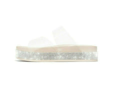 Cape Robbin Loving Clear Nude Transparent Platform Pool Slide Wedge Sandals