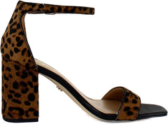 Sam Edelman Daniella Granada Tan Leopard Ankle Strap Block Heeled Sandals