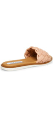 Steve Madden Paislee Flat Slide Mule Sandal Blush Woven Leather Open Toe Sandals