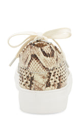 Vince Camuto Karshey Oatmeal Multi Snake Fashion Lace-up Platform Sneakers