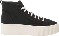Dr. Scholl's For Now Hi Black Fabric Lace Up Chunky Platform Mid Top Sneakers