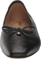 Sam Edelman Meadow Black Patent Slip On Squared Toe Bow Detailed Ballet Flats