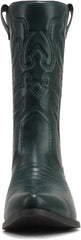 Soda Reno Green Western Cowboy Pointed Toe Knee High Pull On Tabs Western Boots