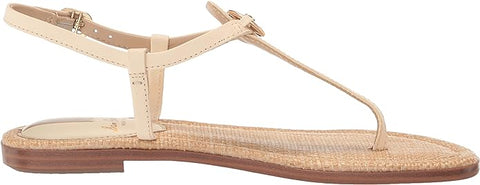 Sam Edelman Gigi Modern Ivory Signet Ankle Strap Open Toe Thong Flats Sandals