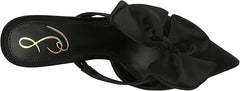 Sam Edelman Veranda Black Satin Pointed Toe Slip On Stiletto Heeled Mules Pumps
