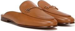 Sam Edelman Linnie Saddle Leather Chain Embellished Slip On Almond Toe Flat Mule