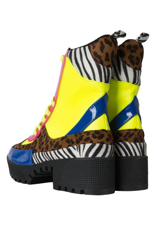 Cape Robbin Commander Multi Color Lace up Military Chunky Heel Platform Boots