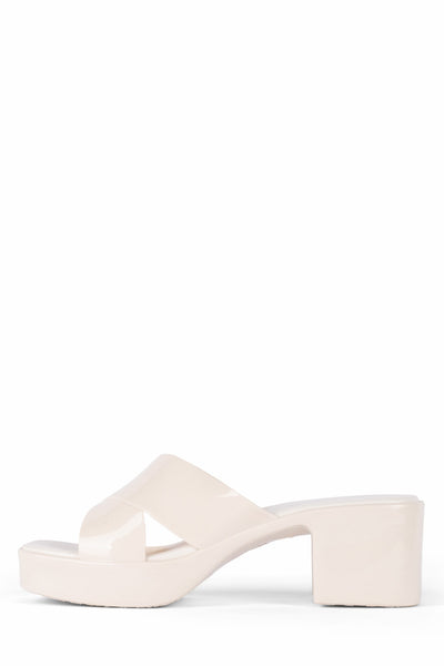 Jeffrey Campbell Bubblegum Platform Jelly Cross Band Slide Sandals Cream