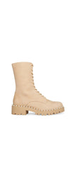 Steve Madden Conrad Bone Nubuck Lace Up Rounded Toe Lugged Combat Ankle Boots