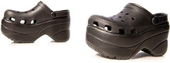 Cape Robbin Gardener Black Platform Wedge Heeled Slip On Mules Clogs Slippers