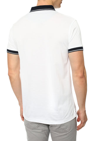 Roberto Cavalli Contrast Trim Short Sleeve Polo BIANCO FST642A#20700053