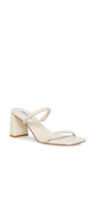 Steve Madden Lilah Square Open Toe Angled Block Heel Sandal Bone Croco
