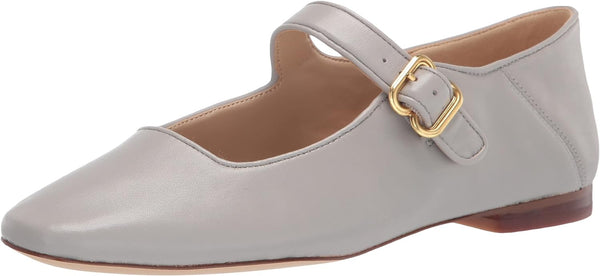 Sam Edelman Michaela Pebble Grey Mary Jane Buckled Ankle Strap Pointed Toe Flats